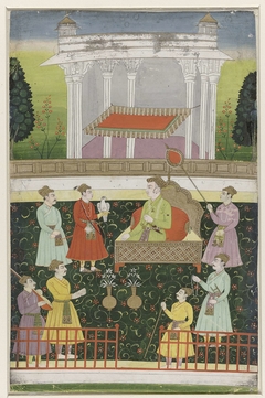 Jahangir zittend op een troon by Unknown Artist