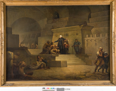 John Howard in een Egyptische gevangenis, brood uitdelende by Otto de Boer