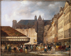 La rue des Prouvaires et l'église Saint-Eustache by Giuseppe Canella