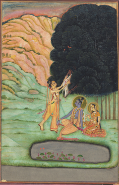 Lakshmana hangs his hunt on a tree by Anonymous