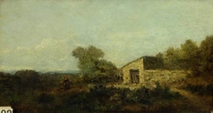 Landscape and Farm Buildings by Jean-Baptiste-Camille Corot