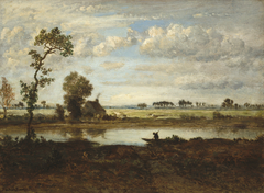 Landscape with Boatman by Théodore Rousseau