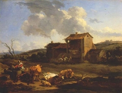 Landscape with Farm by Nicolaes Pieterszoon Berchem
