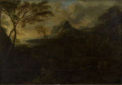 Landscape with figures at the lakeside