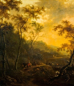 Landscape with Travellers and a Herdsman by Frederik de Moucheron