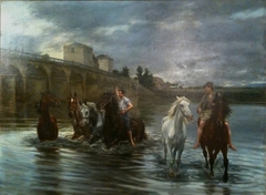 Le bain de chevaux sous le pont de Poissy