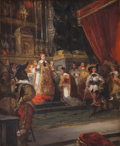 Le cardinal de Richelieu disant la messe dans la chapelle du Palais-Royal by Eugène Delacroix