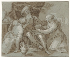 Lot en zijn dochters by Abraham Bloemaert