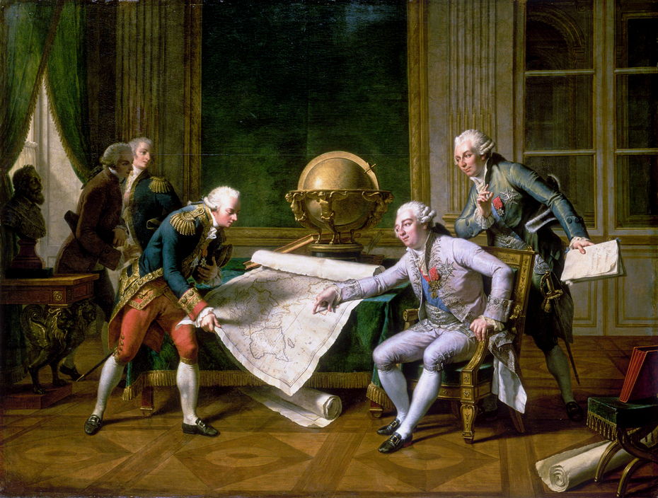 Louis XVI giving his instructions to Lapérouse on 29 June 1785