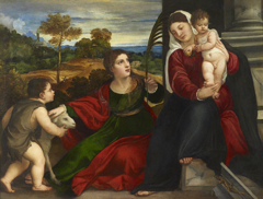 Madonna and Child with Saint Agnes and Saint John the Baptist by Titian
