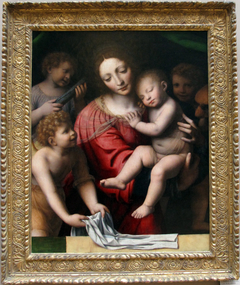 Madonna and Sleeping Child with Three Angels