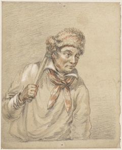 Man met bontmuts op het hoofd by Guillaume Anne van der Brugghen