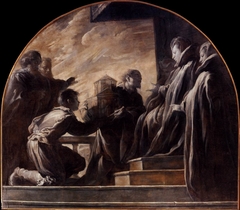 Margherita Gonzaga Receiving the Model of the Church of St Ursula by Domenico Fetti