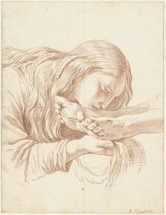 Maria Magdalena kust de voeten van Christus by Bernard Picart