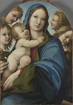 Maria mit dem Kinde und vier Engeln by Girolamo del Pacchia