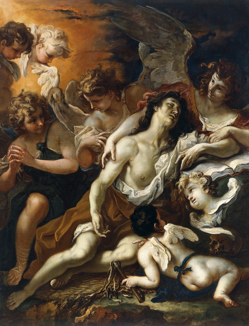 Mary Magdalen comforted by Angels