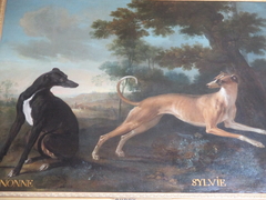 Mignonne et Sylvie, levrettes de la meute de Louis XV by Jean-Baptiste Oudry