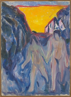 Naked Man and Woman, Walking by Edvard Munch