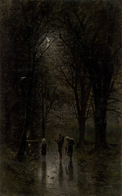 Night Travellers at a Cross by László Mednyánszky