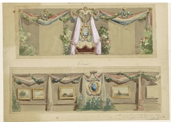 Ontwerp voor de feestdecoratie ter gelegenheid van het zilveren huwelijk van J.C. van Pappelendam en echtgenote by Cornelis Springer