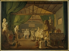 Pave Leo Xll aflægger besøg i Thorvaldsens værksteder ved Piazza Barberini, 18. oktober 1826 by Ditlev Martens