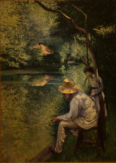 Pêche à la ligne by Gustave Caillebotte