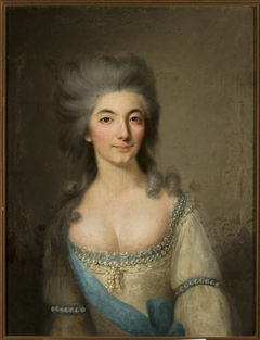 Portrait of a lady in a white dress by nieznany malarz polski
