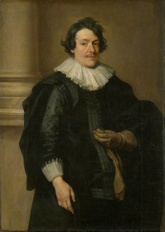 Portrait of a Man in Black before a Column by Anthony van Dyck