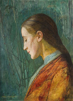Portrait Of A Reflective Lady by Arthur Gaskin