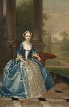 Portrait Of A Woman In Light Blue by Arthur Devis