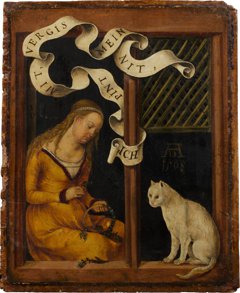 Portrait of a Young Man; (reverse) Girl Making a Garland by Hans von Kulmbach