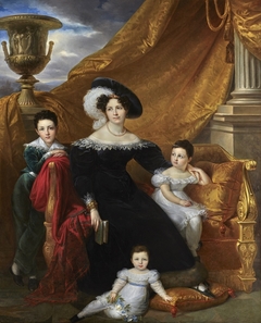Portrait of Céline Chagot de Fays (1797-1881), Marchioness Amelot de Chaillou, with her Children, Antoine, Anna et Marie