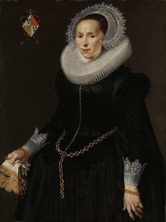 Portrait of Johanna Le Maire, Wife of Pieter van Son by Nicolaes Eliasz. Pickenoy