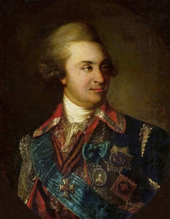 Portrait of Prince Grigory Potemkin with a miniature of Catherine II. by Anonymous