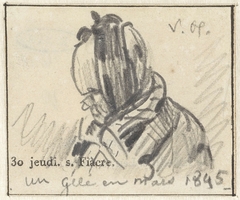 Profiel van een vrouw, naar links by Georgius Jacobus Johannes van Os