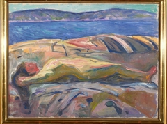 Reclining Nude on the Rocks by Edvard Munch