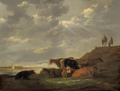 River Landscape with Cows by Aelbert Cuyp