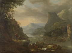 River view in a mountainous region by Herman Saftleven