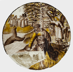 Roundel with Tobias Drawing the Fish from the Water by Anonymous