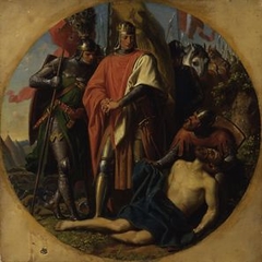 Rudolf I. von Habsburg an der Leiche Ottokars bei Dürnkrut 1278 by Karl von Blaas