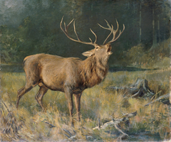 Rutting stag by Franz Xaver von Pausinger