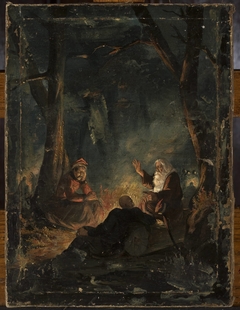 Rzewuski, priest Marek and Pułaski in the Niepołomice Forest by Ignacy Gierdziejewski