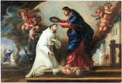 San Ramón Nonato coronado por Cristo by Diego González de la Vega