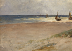 Seashore with Fishing Boats by Nathaniel Hone the Younger