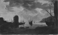 Seehafen mit Schiffen by Franz Joachim Beich