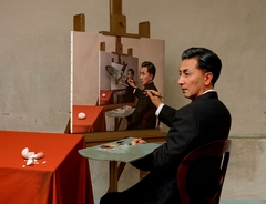 Self-Portraits through Art History (Magritte / Triple Personality) by Yasumasa Morimura