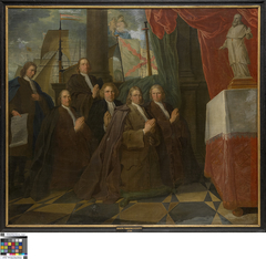 Six members of the Bruges Guild of Seamen before their Patron Saint Clement by Joseph van den Kerckhove