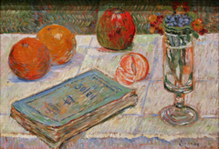 Still life with book by Paul Signac