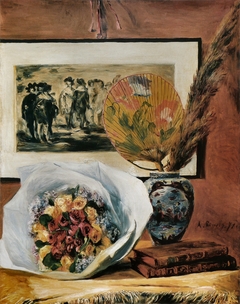 Still Life with Bouquet and Fan by Auguste Renoir