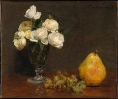 Still Life with Roses and Fruit by Henri Fantin-Latour